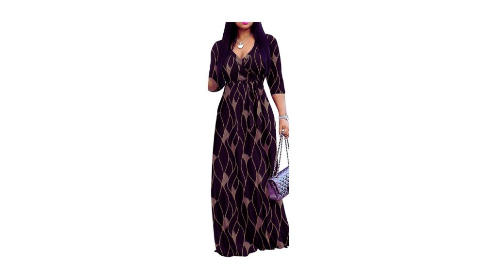 FANDEE Plus Size V Neck cleme maxi dress, OfferPetal